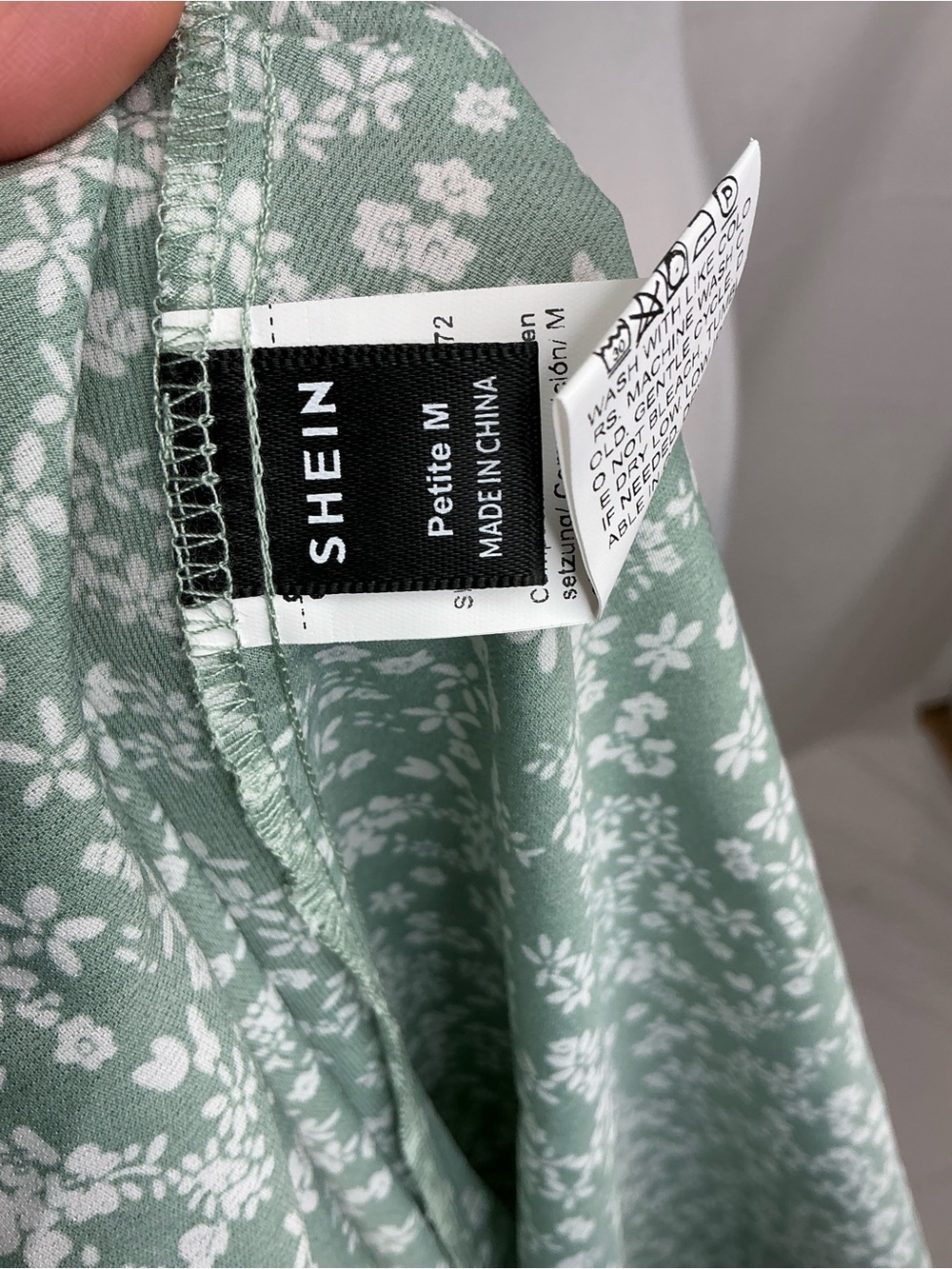 2216 - SHEIN Sage Green Floral Tie-Shoulder Midi Dress - Picture 7 of 7